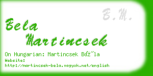 bela martincsek business card